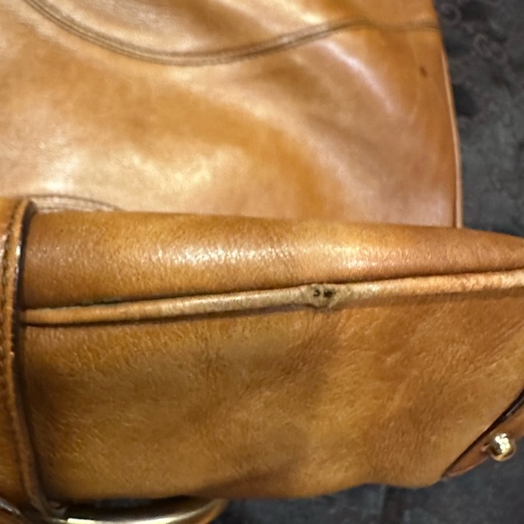 AUTHENTIC GUCCI TAN LEATHER HORSE BIT CHAIN HOBO STYLE HANDBAG PURSE & DUST BAG - Picture 15 of 16